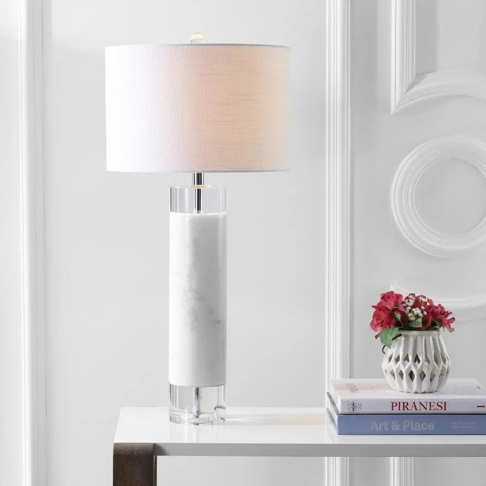 JONATHAN Y Hunter Marble-Crystal LED Table Lamp - Ambient Decoration Lamp, Elegant Lighting, Indoor Decorative Light, Modern Mood Lighting, Energy Saver for Bedroom, Living Room, Dorms
