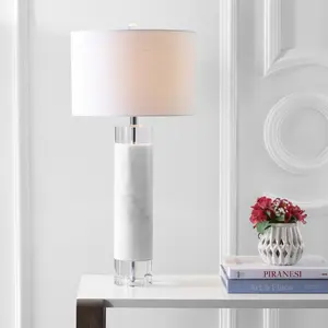 JONATHAN Y Hunter Marble/Crystal LED Table Lamp , for bedroom, living room, foyer, hallways, dining room, dorms