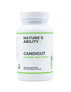 NATURE'S ABILITY CandiGut Digestive Enzyme Supplement, Cellulase Amylase Protease Blend, 120 Vegetarian Capsules