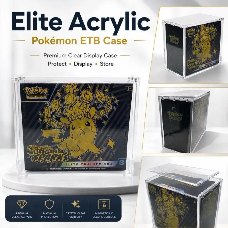 Elite Pokémon Trading Card Trainer Box Cases, Premium Collectibles Storage for Item Protection