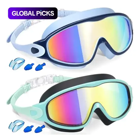 2 Counts Kid's Outdoor Swimming Goggles, Pool Goggles, Swim Glasses, Anti-Fog HD Lenses, Wide Field Vision, Leak-Free Fit, Comfortable Design for Ages 3-15, Ideal for Water Activities #GLOBAL PICKS