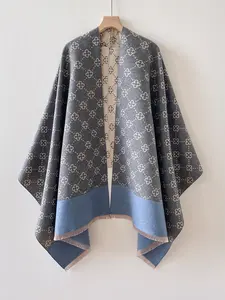Unisex Plaid Print Shawl, Floral Pattern Shawl, Soft Warm Casual Floral Print Scarf for Fall & Winter, Fashion Accessory, Perfect Birthday Gift, Trendy Woven Fabric, Fluffy Soft Scarf