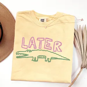Comfort Colors Funny Gator Doodle Shirt | Cute See You Later Alligator Tee | Silly Gator Graphic Tee | Soft Cotton Tee