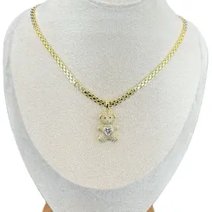 Bear Pendant Necklace with 20 Inch Chain Cod 7001 Elegant Versatile Jewelry Accessory for Everyday Elegance