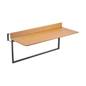 VEVOR Balcony Hanging Table, 15 x 39 in Folding Balcony Railing Table, Outdoor Balcony Bar Table for Railings, 5-Level Adjustable, Fit Railing from 1" to 5.3", Serving Table for Patio & Deck