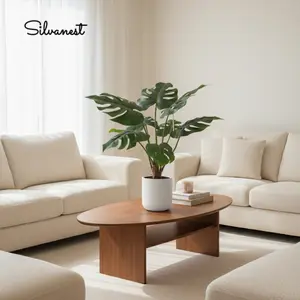 【Mother's Day】Silvanest 28" / 36" Artificial Monstera Deliciosa Plant , Artificial Tropical Palm Tree, Perfect Faux Swiss Cheese Plant for Home Garden Office Store Decoration, 9 Leaves (without white pot)