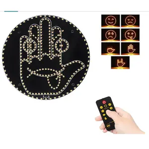 LED Car Rear Window Emoticon Light Gesture & Remote Controlled Yellow Safety Lamp Fun Night Driving Warning Accessory ambient lighting kit