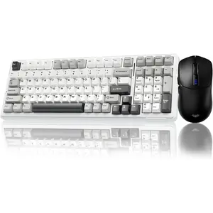 Keyboard and  Combo, F99 Mechanical Keyboards Hot Swappable Custom Keyboard+SC580  Gaming  Black