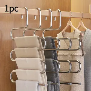 Multi-layer Pants, Rack Indoor S-shaped non-slip, no-mark metal material