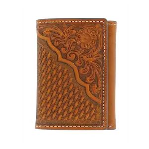Nocona Men's Pro Series Tooled Tri-fold Wallet N5446608