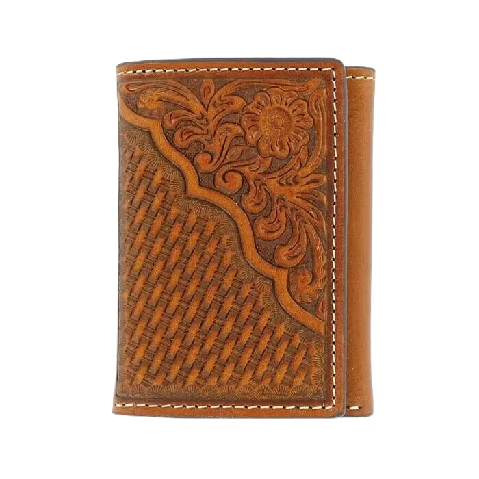 Nocona Men's Pro Series Tooled Tri-fold Wallet N5446608