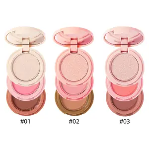 3 in 1 Contour Palette, 1 Count Long Lasting Waterproof Highlighter & Blush & Eyeshadow Palette, Professional Makeup Palette for Women, Bronzer, Glow Seeker Highlighter, Cosmetic, Makeup Beauty Cosmetics