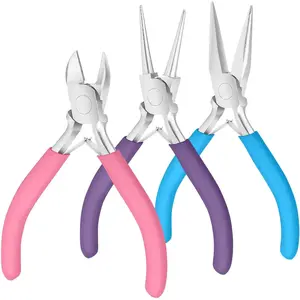 Pliers Set -  Nose, Round Nose and Wire Cutters for  Making, Repair and Crafts