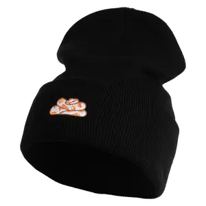 Ball Python Embroidered 12 Inch Long Knitted Beanie
