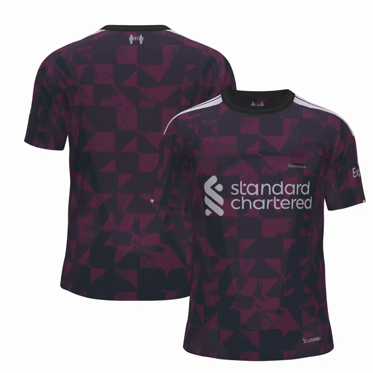 Merseyside Red Bird Inspired Soccer Jersey, Dark Burgundy Black Football Shirt, Lightweight Short Sleeve Fan Sportswear Top