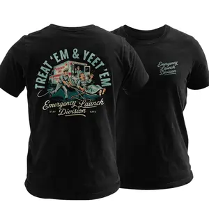 Emergency Launch Division Shirt, Treat Em And Yeet Em EMS Graphic Tee, Funny EMT Paramedic Shirt, Vintage Ambulance Retro Design, First Responder Humor Apparel, Emergency Medical Services Tee, EMS Week Gift For EMTs Paramedics Healthcare Workers