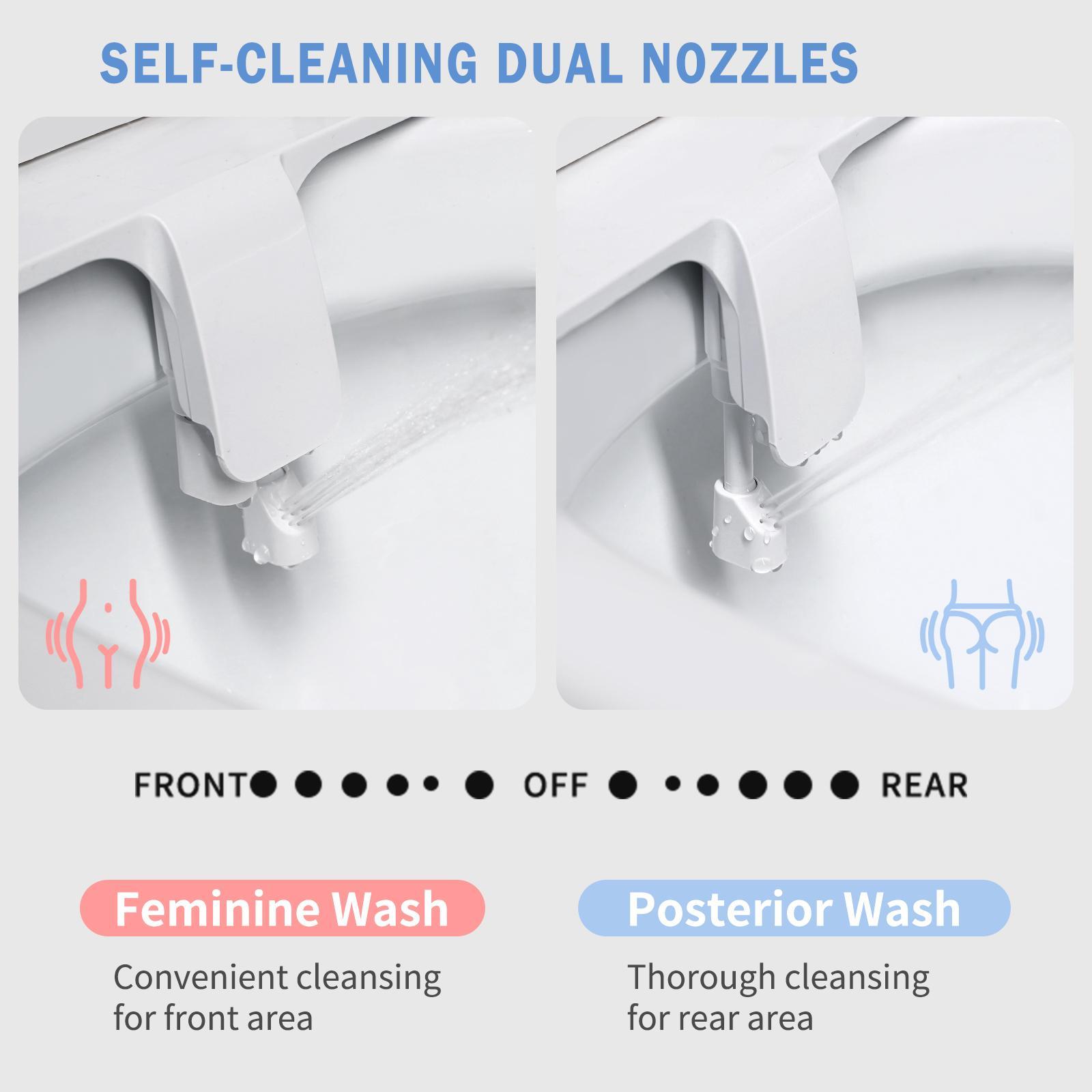 PHANCIR Ultra-Slim Bidet Toilet Attachment with Dual Nozzles, Self-Cleaning Function, Adjustable Water Pressure for Bathroom Use PHANCIR Ultra-Slim Bidet Toilet Attachment with Dual Nozzles, Self-Cleaning Function, Adjustable Water Pressure for Bathroom Use