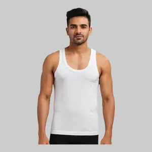 Men’s White Cotton Vest Super Combed Lightweight Durable Casual Fit Double Reinforced Shoulder Straps Machine Washable