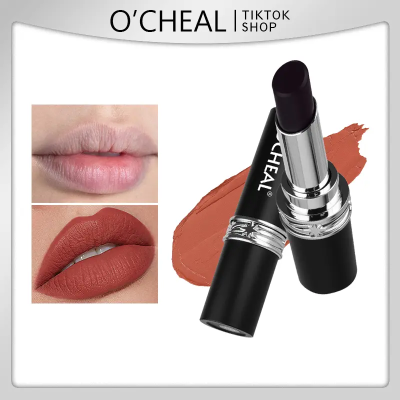 O'CHEAL Matte Lipstick, Intensely Pigmented and Long-Lasting Color, Lightweight Waterproof Lippie Stick with Lip Care for All Skin Types