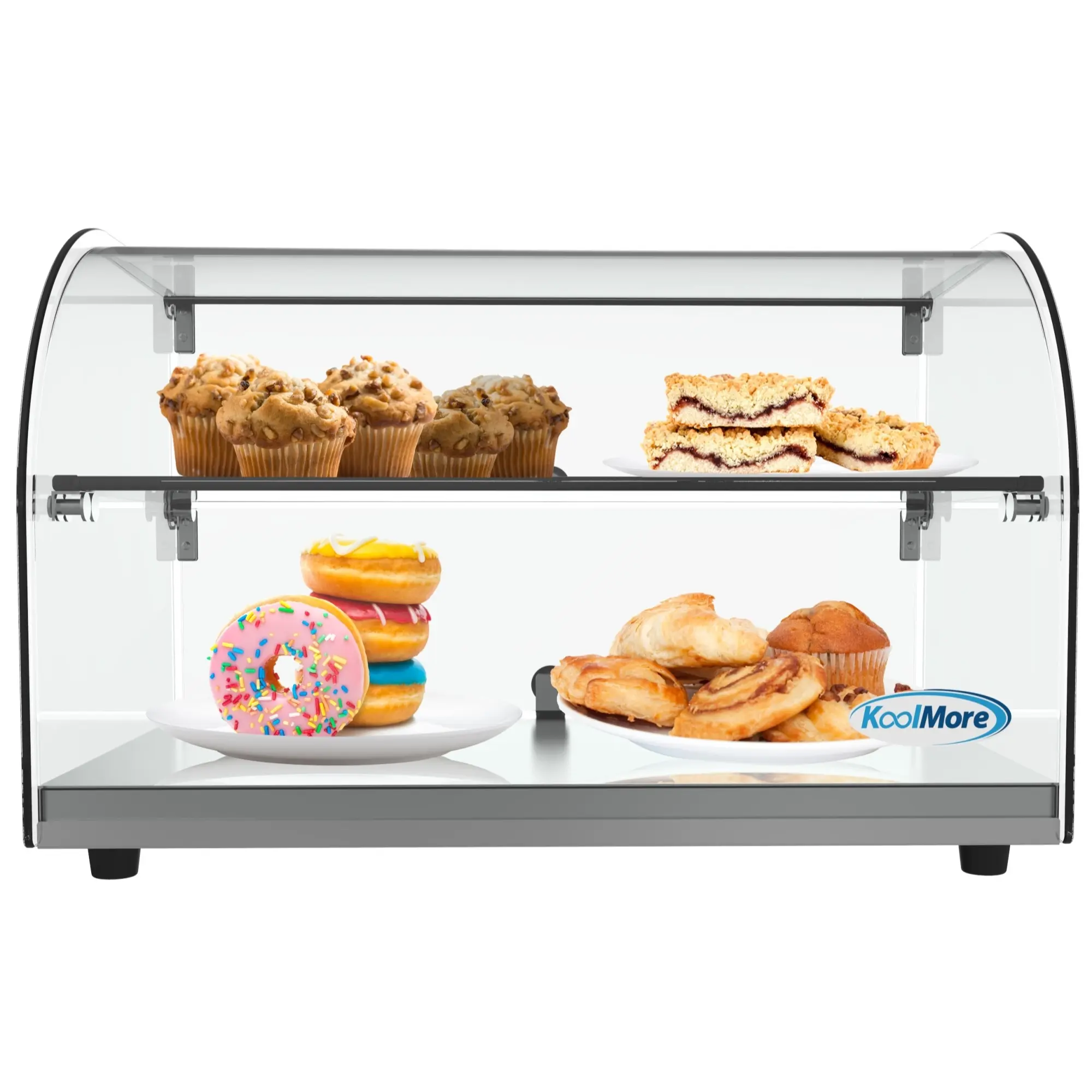 22 in. Commercial Countertop Bakery Display Case with Front Curved Glass and Rear Door, 1.5 cu. ft. DC-2C