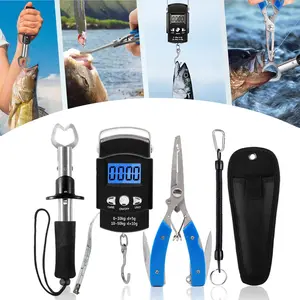 Fishing Tool Kit Fishing Pliers Fish Gripper Fishing Scale Fish Grip Tools Set Saltwater Resistant Fishing Gear