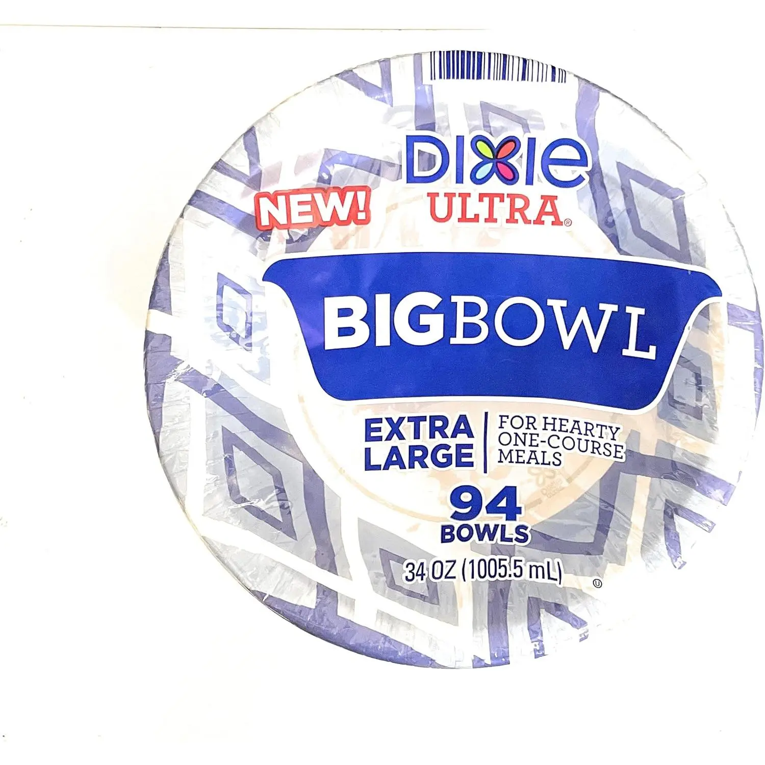Disposable Printed Paper Bowls - 34 oz Extra Large Disposable Bowls, 94 Count, Print
