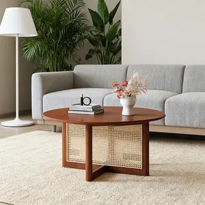 The Focal Point of a Stylish Living Room: Beautiful Redwood Coffee Table Set, Adding Infinite Warmth with Lovely Decor
