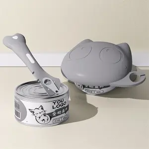 Cat Dog Food Can Opener Set, 2-Piece Pet Supplies, Universal Can Lid Opener, Cute Cat Shape Spoon, Pb005 Model