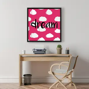 360 Stand 24x24 in. Vibrant Dream Pink Framed Artwork Print, 360-Degree Stand Children's Wall Decor, Kids' Room Home Accent, Ideal Gift, Decoration, Magical