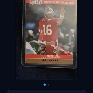 NFL Pro Set 1989 Joe Montana Player of the Year Card QB 49ers Collectible Sports Memorabilia