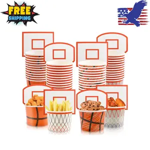 Basketball Hoop Snack Cups 48 Sets Basketball Party Supplies Kids Paper Snack Cups