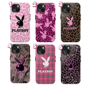 Leopard Pink Playboy Phone Case For iPhone, Samsung & Google Pixel, Trendy Tough Case, Birthday Gift For Women Men H