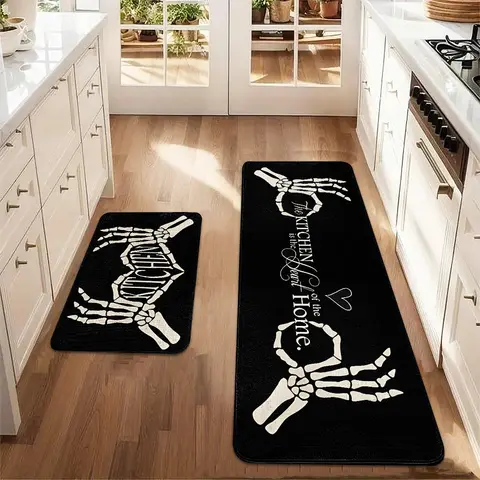 Halloween Kitchen Mat Set, Durable Soft Floor Mats, Rectangular Soft Rug, Kitchen Area Rug, Home Decorative Rugs, Household Decorative Rug, Decorative Carpets for Home Kitchen Living Room Bedroom, Kitchen Rug Sets, 2 Count