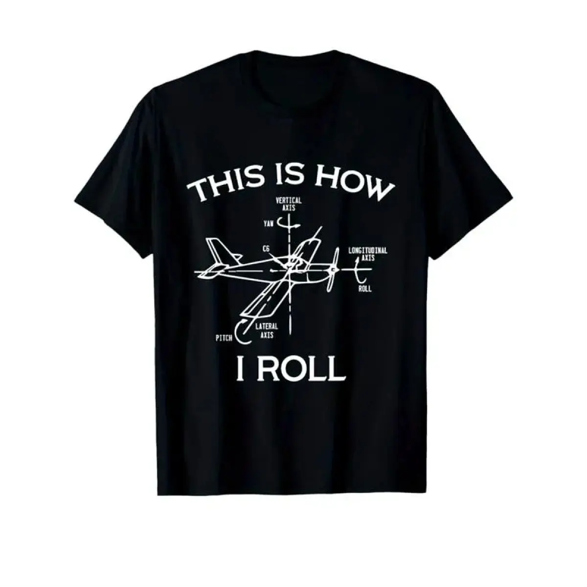 Aviation Themed Airplane Pilot Graphic T Shirt Black with White Airplane Control Panel Print Casual Crew Neck Short Sleeve Tee for Aviation Enthusiasts All Season Comfort Fit Ideal Pilot Gift Birthday Christmas Funny This Is How I Roll Slogan Outdoo