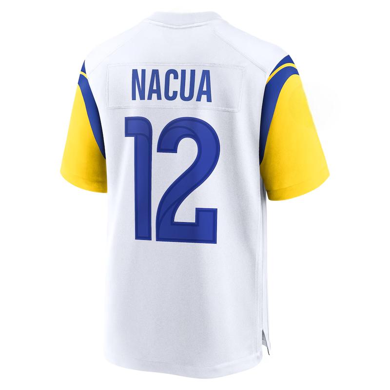 Unisex Football Playoff Nacua Rams Game Player Jersey - White