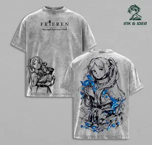Frieren Beyond Journey’s End T-Shirt – Frieren Anime Graphic Tee, Season 2 Anticipation Design, Vintage Washed Oversized Shirt, Soft Heavy Cotton Streetwear, Unisex Gift for Frieren Fans