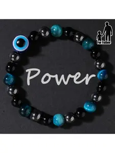 Green Tiger Eye Stone and Blue Devil Eye Protective Bracelet, a universal lucky charm trendy jewelry for both men and women. It is an excellent gift for Father's Day or for casual wear. A versatile accessory suitable for all seasons.