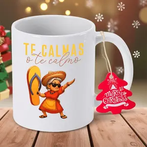 Tercalas Spanish Coffee Mug - Mexican Sombrero & Spanish Text Design, Hand Wash Only Ceramic Cup with Non-Slip Base