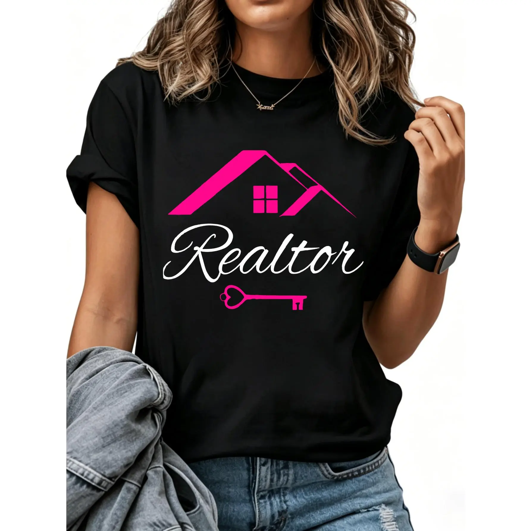Men's Cotton Comfortable Fit Real Estate Agent Graphic T-Shirt - Cute Realtor Prints, Planet-Themed, Everyday Casual Fashion Top