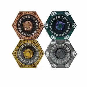 New 8-in-1 Rotatable Metal Dice Set D4 D6 D8 D10 D12 D20 D100 Multi-functional With Rotating Wheel Hand-carved Texture Essential Accessory For TRPG Players Ideal Gift For Pathfinder