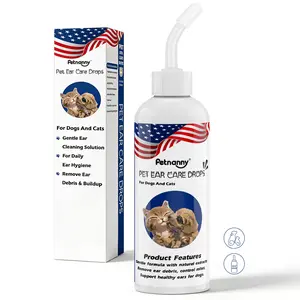 Petnanny Ear Cleaner for Dogs and Cats, Microsilver Infection and Odor treatment for Pets,4 oz