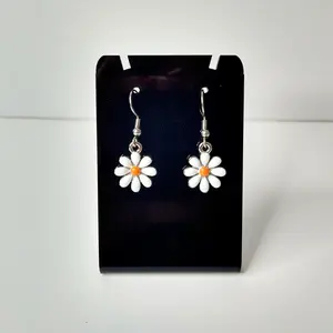 #547 Daisy Flower Earrings, Casual Jewelry, Spring, Summer, Zinc Alloy, Stainless Steel Hooks