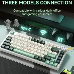 AULA X Leobog Hi75 Portable Mechanical Gaming PC Keyboard, 16 RGB Backlit Compact 81 Keys Mini Wired Office Keyboard with Rotating Button & Original Switches for Windows Laptop PC Mac Leobog Keyboard ASMR,Nimbus Switch