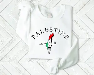Palestine Arabic Name Printed Sweater, Palestine Map Sweatshirt, Palestine Matching Adults Jumper, Human Rights Sweater