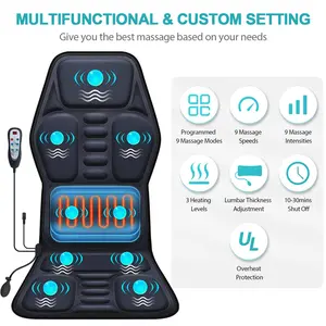 Massage Seat Cushion With Heat, 10 Vibration Motors Seat Warmer, Back Massager For Chair, Massage Chair Pad For Back, Father'S Day And Mother'S Day Gift, Perfect Birthday Gift For Men And Women