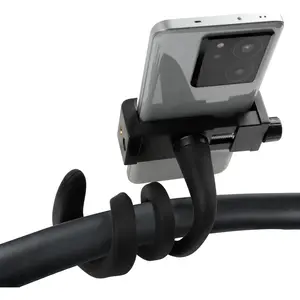 Stroller Phone Holder Portable Portable Flexible Cell Phone Holder Stand Mount Universal Stroller Accessories for Treadmill Spin Bike Stroller Shopping Cart Bed Car Kitchen Desk(Black)