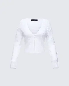 Keturah White Embroidered Lace Cardigan