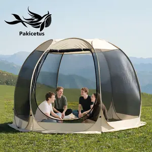 PAKICETUS Pop Up Canopy Tent With Mesh Wall, 4-6 Person Pavilion, Screen Tent, Pop-up Camping Canopy Tent With Mesh Window, Portable Handbag, Screen Tent With Mosquito Net, Instant Windproof And Sunshade For Pavilions, Gardens, Terraces, And Backyard