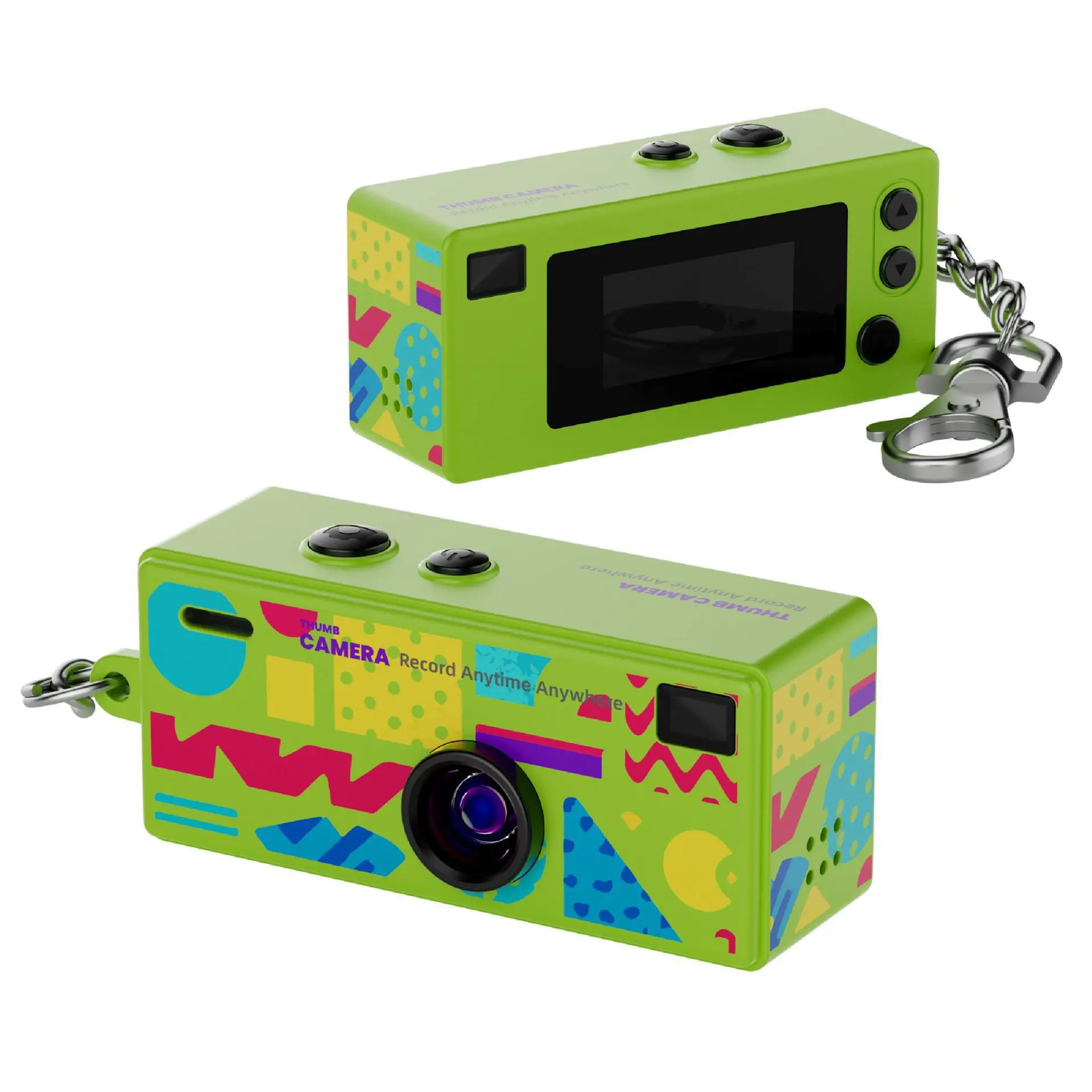 Retro Mini Keychain Camera, Portable Video Camera for Content Creation, Night Vision Motion Detection App Viewing, Vlogging Live Streaming Travel Office
