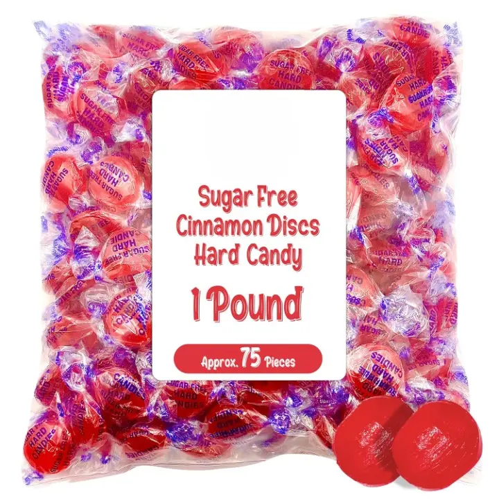 Arcor Sugar-Free Cinnamon Hard Candy, 1lb Bulk Bag (Approx. 75 Individually Wrapped Pcs) - Keto-Friendly Guilt Free Snacks, No Sugar Added Sweet Treat, Better For You Candy, Healthier Choice For All Ages